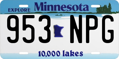 MN license plate 953NPG