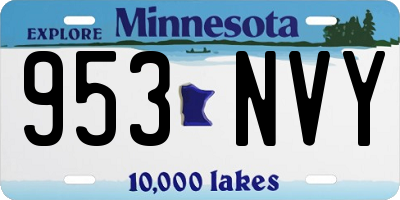 MN license plate 953NVY