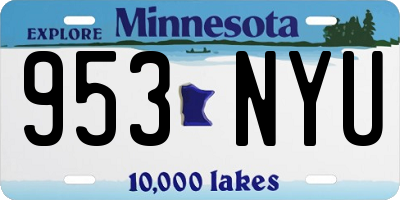MN license plate 953NYU