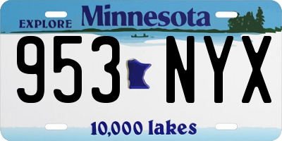 MN license plate 953NYX