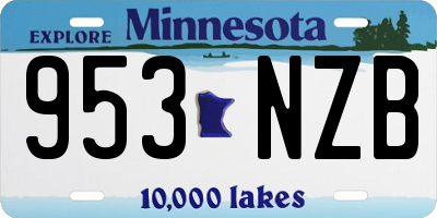 MN license plate 953NZB