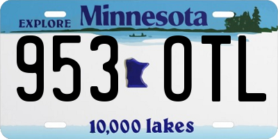 MN license plate 953OTL