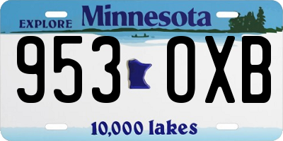MN license plate 953OXB