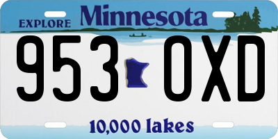 MN license plate 953OXD