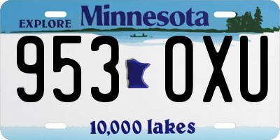MN license plate 953OXU