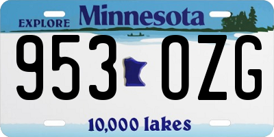 MN license plate 953OZG