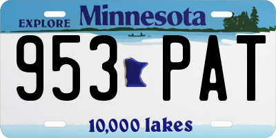 MN license plate 953PAT
