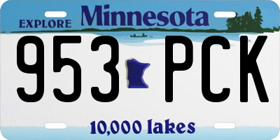 MN license plate 953PCK