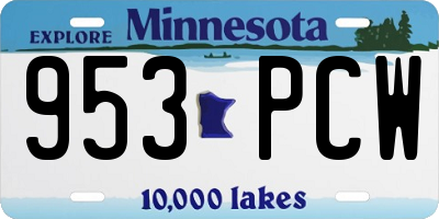 MN license plate 953PCW