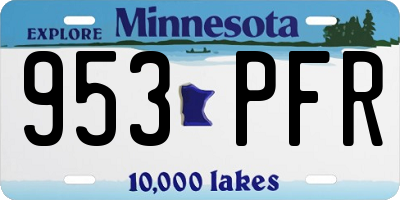 MN license plate 953PFR