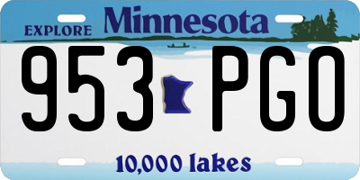 MN license plate 953PGO