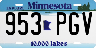 MN license plate 953PGV