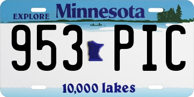 MN license plate 953PIC