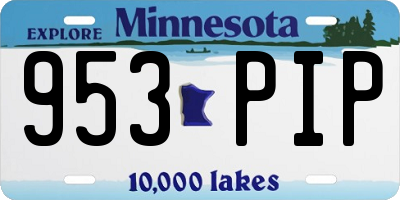 MN license plate 953PIP