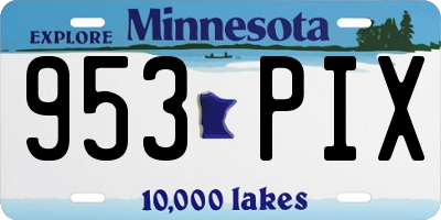 MN license plate 953PIX
