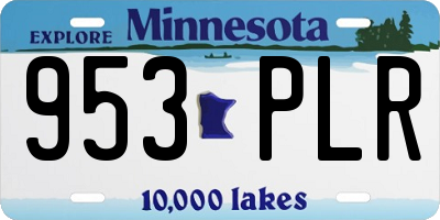 MN license plate 953PLR