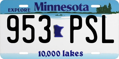 MN license plate 953PSL