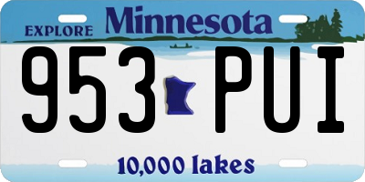 MN license plate 953PUI