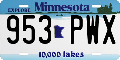MN license plate 953PWX
