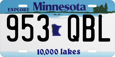 MN license plate 953QBL