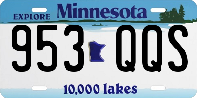 MN license plate 953QQS