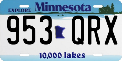 MN license plate 953QRX