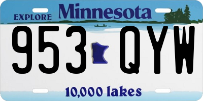 MN license plate 953QYW
