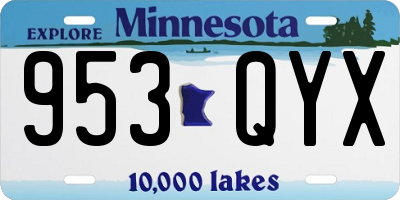 MN license plate 953QYX