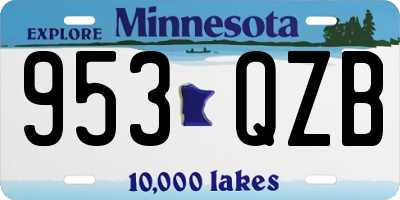 MN license plate 953QZB