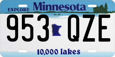 MN license plate 953QZE