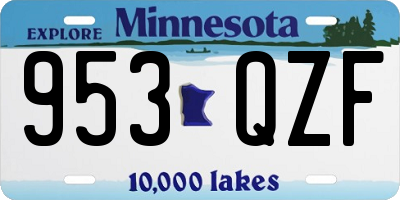 MN license plate 953QZF
