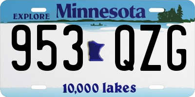 MN license plate 953QZG