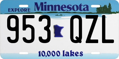 MN license plate 953QZL