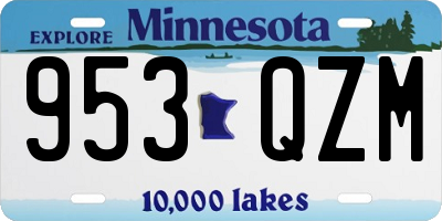 MN license plate 953QZM