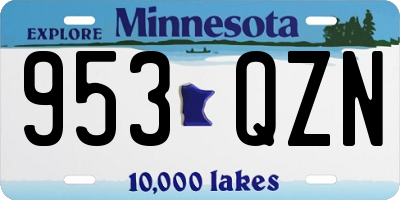 MN license plate 953QZN