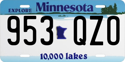 MN license plate 953QZO