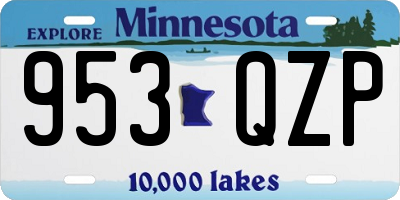 MN license plate 953QZP