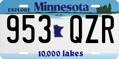 MN license plate 953QZR