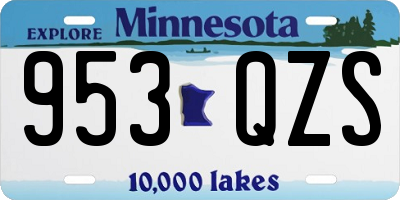 MN license plate 953QZS