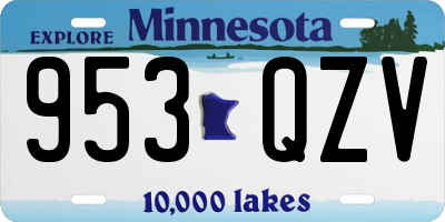 MN license plate 953QZV