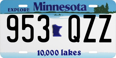 MN license plate 953QZZ