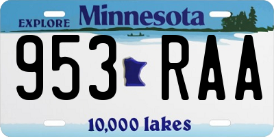 MN license plate 953RAA