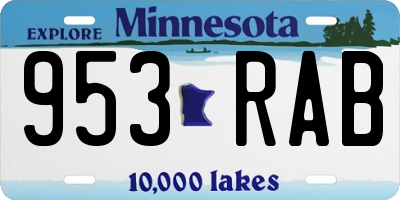 MN license plate 953RAB