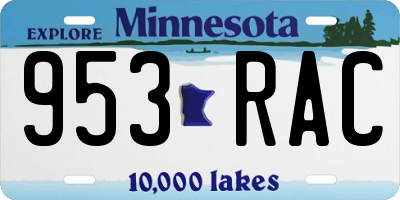 MN license plate 953RAC