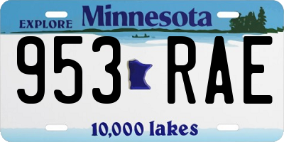 MN license plate 953RAE