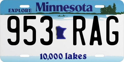 MN license plate 953RAG