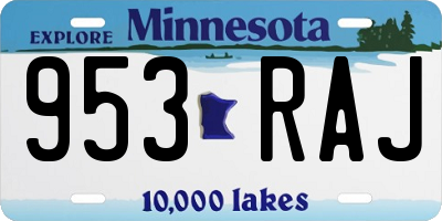 MN license plate 953RAJ
