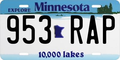 MN license plate 953RAP
