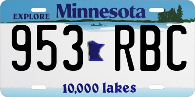 MN license plate 953RBC