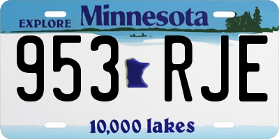 MN license plate 953RJE